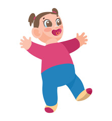 little girl baby walking
