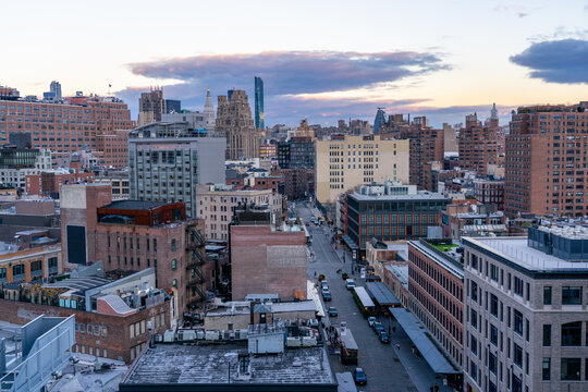 A View of Manhattan seen from the Whitney Museum Before Sunset