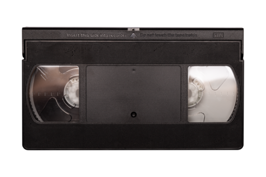 VHS tape front realistic png asset isolated on transparent background