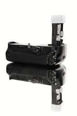 Battery pack for the camera on a mirror surface. 