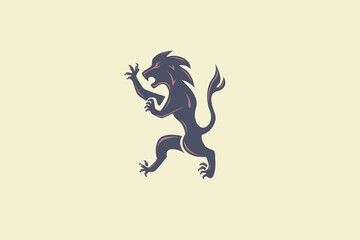 Illustration vector graphic of lion crest heraldry © Sqwrrr