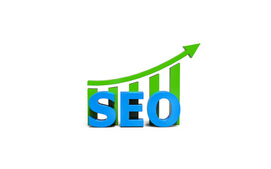 Business growing seo 3d render png image isolated 
