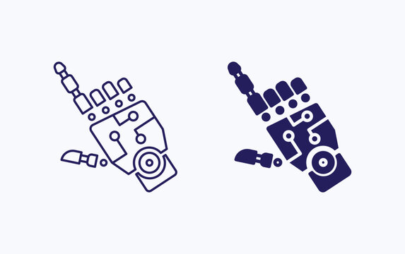 Robot hand illustration icon