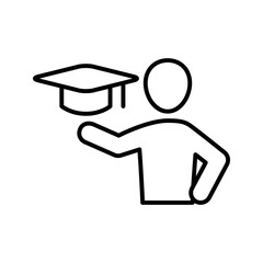 Education student icon vector graphic illustration