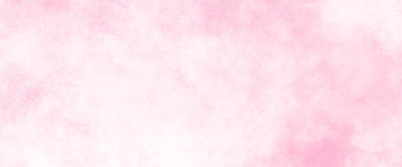Soft pastel pink watercolor background painted on white paper texture, monochrome pink and white ink effect water color illustration. Abstract grunge pink shades watercolor background.