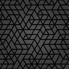 Geometric dark vector pattern with triangles and arrows. Geometric modern ornament. Seamless abstract background
