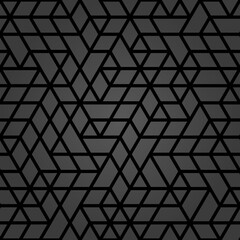 Fototapeta premium Geometric dark vector pattern with triangles and arrows. Geometric modern ornament. Seamless abstract background