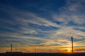 555-17 Wind Turbine Sunset