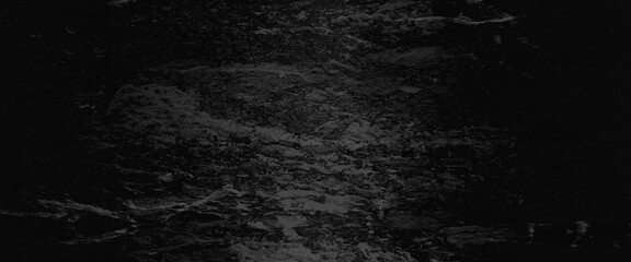 Stone black texture background. Dark cement, concrete grunge. dark Black stone cracked grunge concrete backdrop texture background, black horror wall background, dark slate background toned classic.