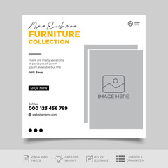 Furniture social media post templates design