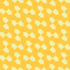Yellow diamond shape and diagonal line pattern on white background. Linked diagonal line and hexagon shape. Yellow lattice pattern on white background. Abstract maze backdrop.