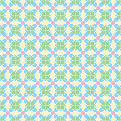 Colorful square and diagonal line pattern on pink background. Linked diagonal line on square and octagon shape. Colorful lattice pattern on colorful background. Abstract maze backdrop.