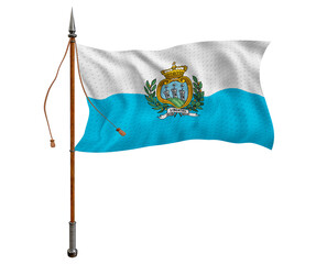 National flag  of San Marino. Background  with flag  of San Marino