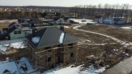 Fototapeta na wymiar Building & Construction Site in progress to new house
