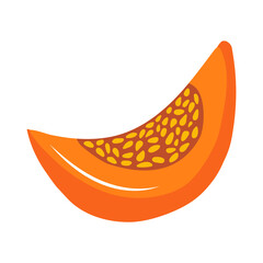 Cut Off A Piece of Pumpkin in a Flat Style