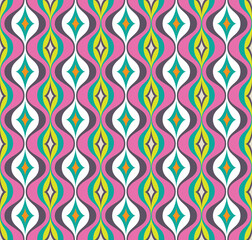 Ogee pattern. Colorful abstract pattern. Multicolor ogee pattern. Traditional oriental art. Beautiful colored-wavy pattern.