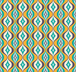 Ogee pattern. Colorful abstract pattern. Multicolor ogee pattern. Traditional oriental art. Beautiful colored-wavy pattern.
