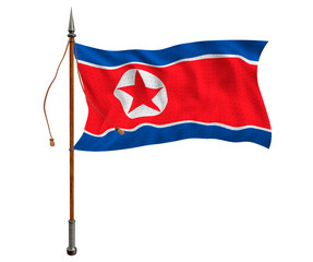 National flag of North Korea. Background  with flag of North Korea.
