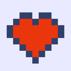 Obraz premium Heart in pixel art style. Beautiful design element.