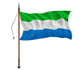 National flag of Sierra Leone.  Background  with flag of  Sierra Leone.