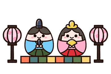 かわいいひな人形、お内裏様、お内裏様