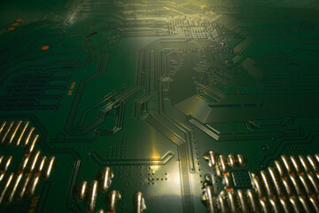 Circuit board, electronic motherboard. Digital engineering concept, hi-tech technology concept. Tech background.