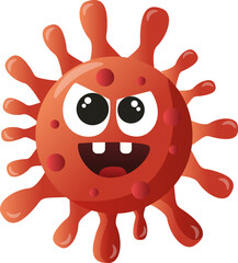 Virus and Bacteria . Cute cartoon character .