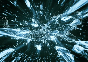 Fotobehang 氷の破片が放射状に飛び散った抽象的な背景 © k_yu