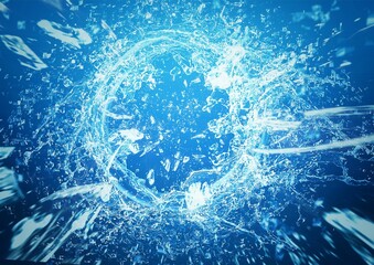 Abstract background with radially scattered pieces of ice