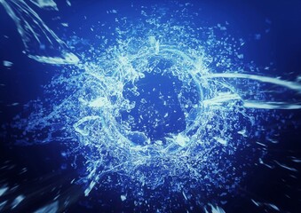 氷の破片が放射状に飛び散った抽象的な背景