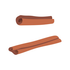 Cinnamon Spice Set Simple Flat Illustration