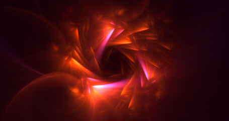 3D rendering abstract multicolor fractal light background