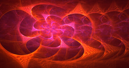 3D rendering abstract multicolor fractal light background