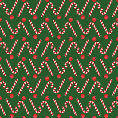 Christmas candy in seamless pattern