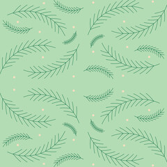 leaves and snow in seamless pattern, fabric, cloth, pattern