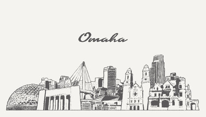 Omaha skyline, Nebraska, USA - obrazy, fototapety, plakaty
