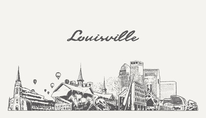Louisville skyline, Kentucky, USA - obrazy, fototapety, plakaty