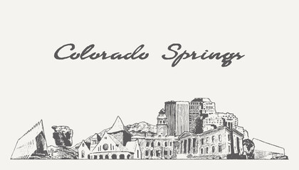 Colorado Springs skyline, Colorado, USA