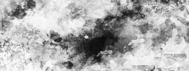 Silver, gray watercolor textured on white paper background. silver watercolor painting textured design on white background.  Paint leaks and Ombre effects. Gray watercolor texture.