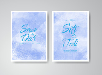 Wedding invitation with abstract watercolor background