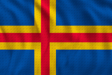 National Flag of &Aring;land Islands. Background  with flag  of &Aring;land Islands