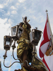 statue of risen Christ in Easter procession