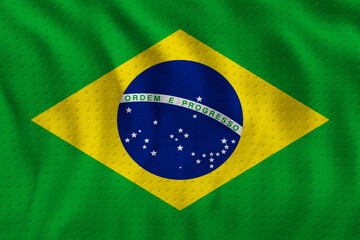 Fototapeta premium National flag of Brazil. Background with flag of Brazil