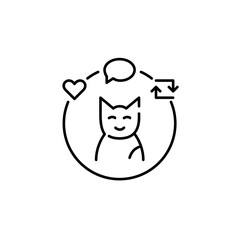 Cat social media avatar. Pet blogger. Pixel perfect, editable stroke icon