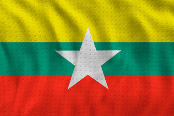 National flag of Myanmar. Background    with flag o Myanmar.