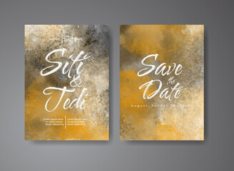 Wedding invitation with abstract watercolor background