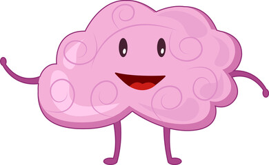 Brain of human . Cartoon characters .