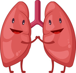 Fototapeta premium Lung of human . Cartoon characters .