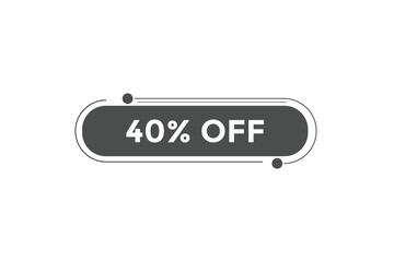 40% off special offers. Marketing sale banner for discount offer. Hot sale, super sale up to 40% off sticker label template
