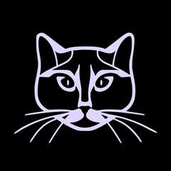 Portrait of a cat. Vector illustration. Minimalism style.